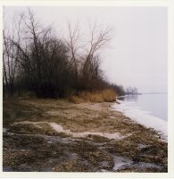 Detroit River shoreline in winter
